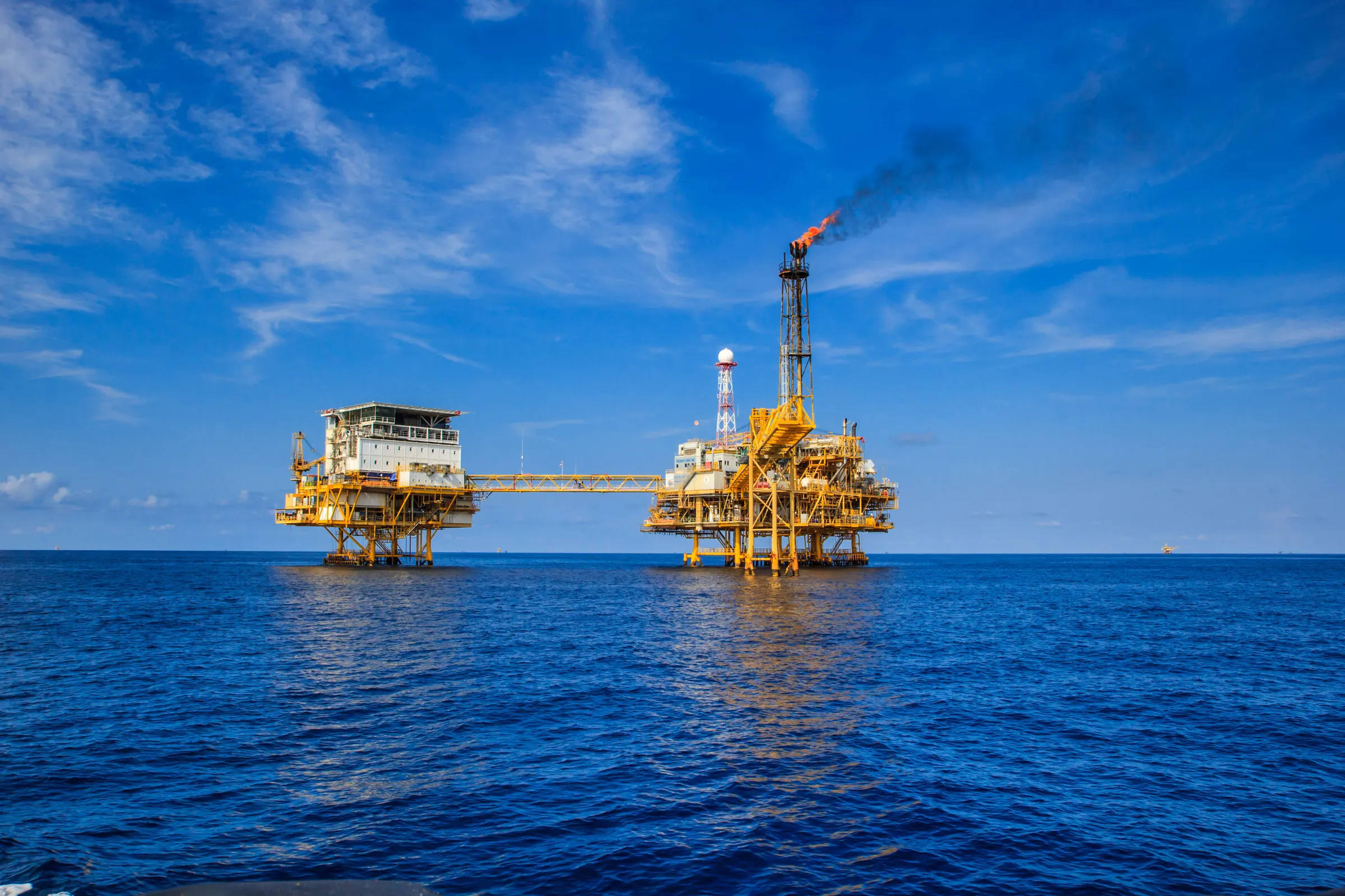 Offshore platform exposed to marine corrosion